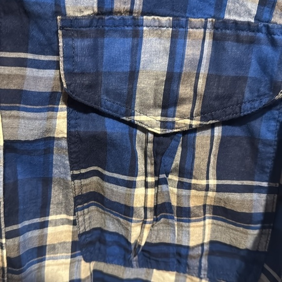 Rag & bone shirt Florian crop hi low plaid ombré fade small oversized - Picture 7 of 8